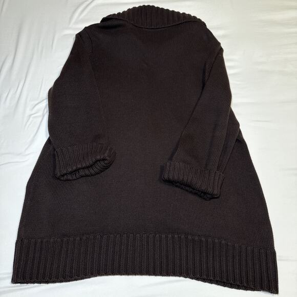 Lauren Ralph Lauren Heavy Knit Jacket Brown Cardigan Metal Logo Buttons Sz 2X ? - Picture 14 of 15